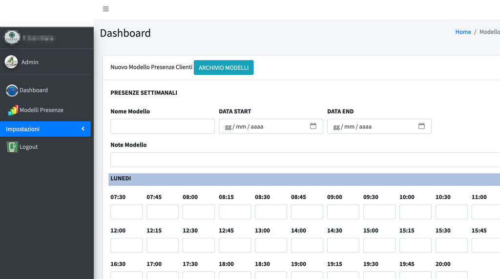 Pharmaschedula Modelli presenze